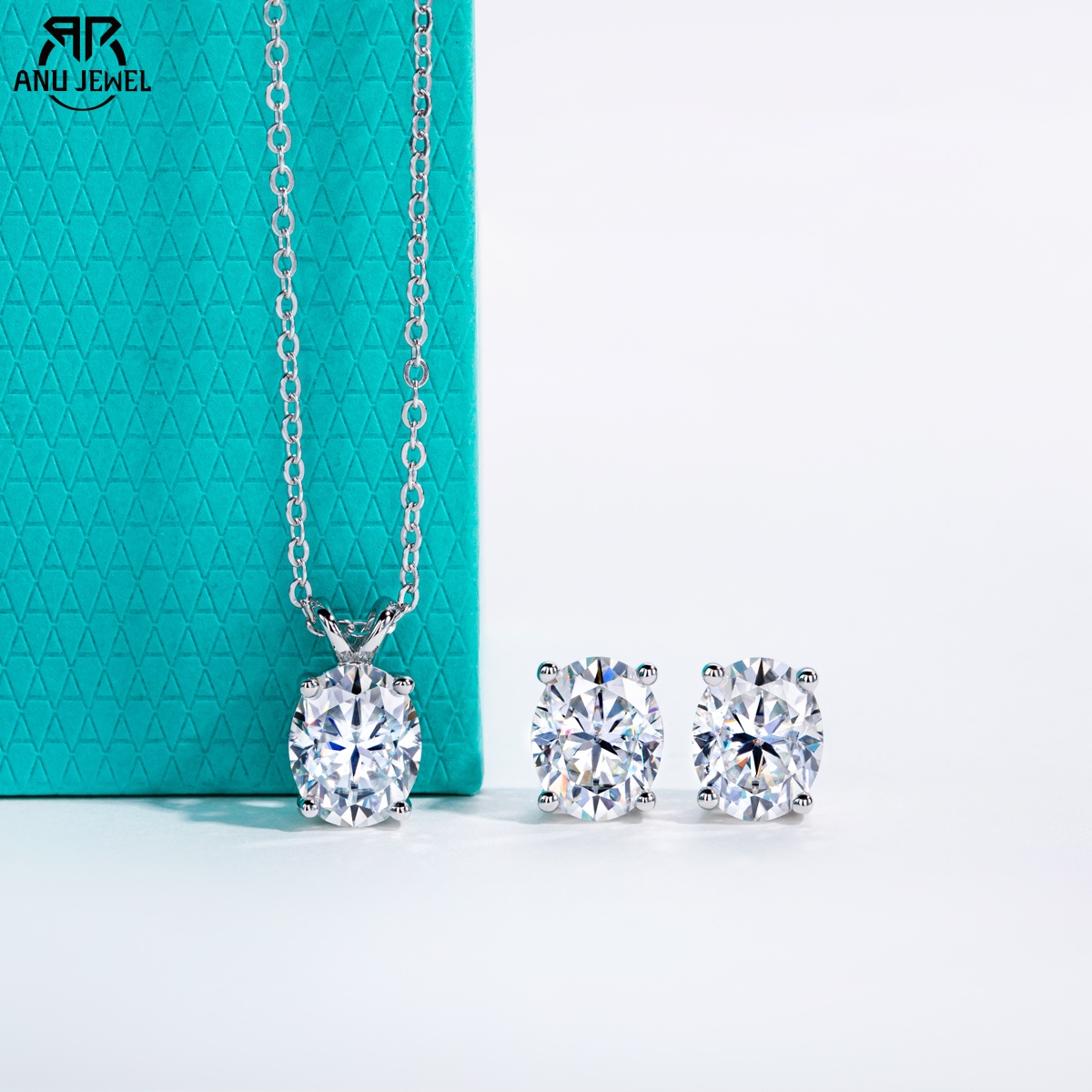 Ansi Chain - AnuJewel Collana ovale Moissanite da 2-5
